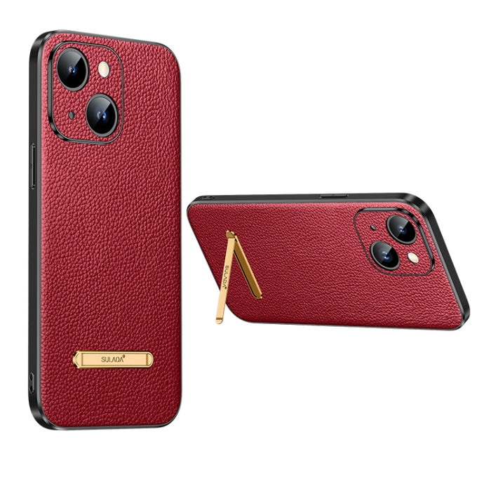 SULADA Famosa serie artesanal Litchi Leather PC + TPU Phone Case, For iPhone 14, For iPhone 14 Plus, For iPhone 14 Pro, For iPhone 14 Pro Max