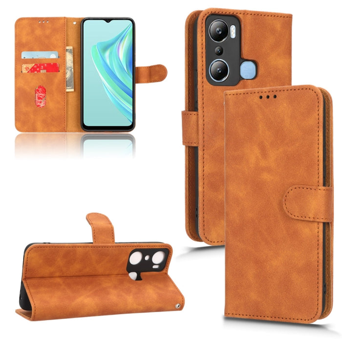 Estuche para teléfono de cuero con tapa magnética Skin Feel, For OPPO A58 5G, For Infinix Hot 20i, For Tecno Pop 6, For Nokia X30 5G, For Xiaomi Civi 2 5G, For UMIDIGI C1