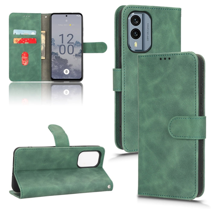 Estuche para teléfono de cuero con tapa magnética Skin Feel, For OPPO A58 5G, For Infinix Hot 20i, For Tecno Pop 6, For Nokia X30 5G, For Xiaomi Civi 2 5G, For UMIDIGI C1