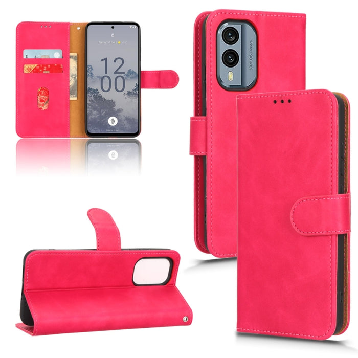 Estuche para teléfono de cuero con tapa magnética Skin Feel, For OPPO A58 5G, For Infinix Hot 20i, For Tecno Pop 6, For Nokia X30 5G, For Xiaomi Civi 2 5G, For UMIDIGI C1