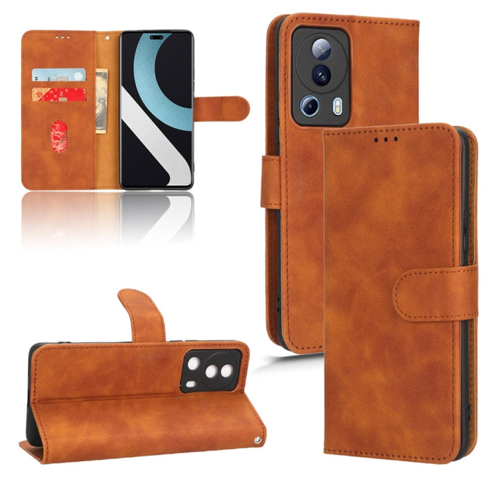 Estuche para teléfono de cuero con tapa magnética Skin Feel, For OPPO A58 5G, For Infinix Hot 20i, For Tecno Pop 6, For Nokia X30 5G, For Xiaomi Civi 2 5G, For UMIDIGI C1