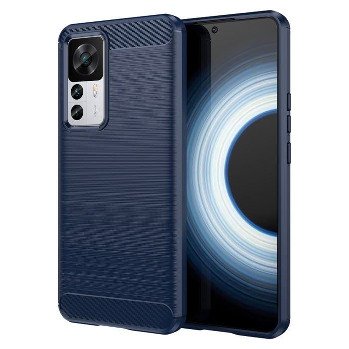 Caja de teléfono TPU de fibra de carbono con textura cepillada, For Xiaomi 12T Pro