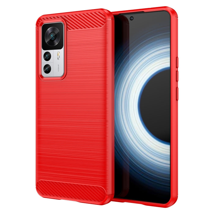 Caja de teléfono TPU de fibra de carbono con textura cepillada, For Xiaomi 12T Pro