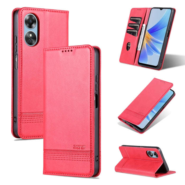 AZNS Funda de cuero con tapa magnética con textura de becerro para teléfono, For OPPO A17, For Xiaomi 12T / 12T Pro / Redmi K50 Ultra