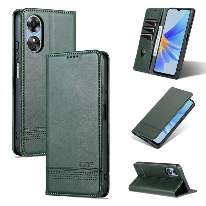 AZNS Funda de cuero con tapa magnética con textura de becerro para teléfono, For OPPO A17, For Xiaomi 12T / 12T Pro / Redmi K50 Ultra