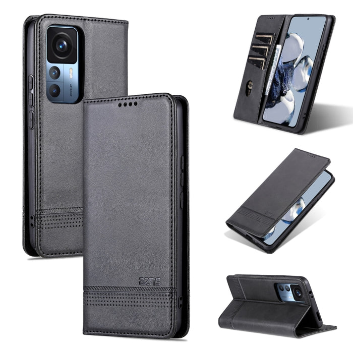AZNS Funda de cuero con tapa magnética con textura de becerro para teléfono, For OPPO A17, For Xiaomi 12T / 12T Pro / Redmi K50 Ultra