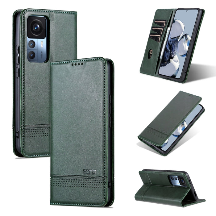 AZNS Funda de cuero con tapa magnética con textura de becerro para teléfono, For OPPO A17, For Xiaomi 12T / 12T Pro / Redmi K50 Ultra
