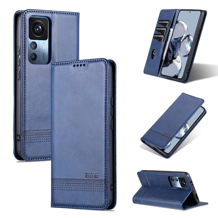 AZNS Funda de cuero con tapa magnética con textura de becerro para teléfono, For OPPO A17, For Xiaomi 12T / 12T Pro / Redmi K50 Ultra