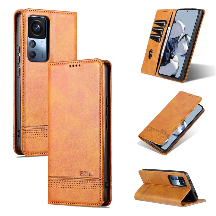 AZNS Funda de cuero con tapa magnética con textura de becerro para teléfono, For OPPO A17, For Xiaomi 12T / 12T Pro / Redmi K50 Ultra