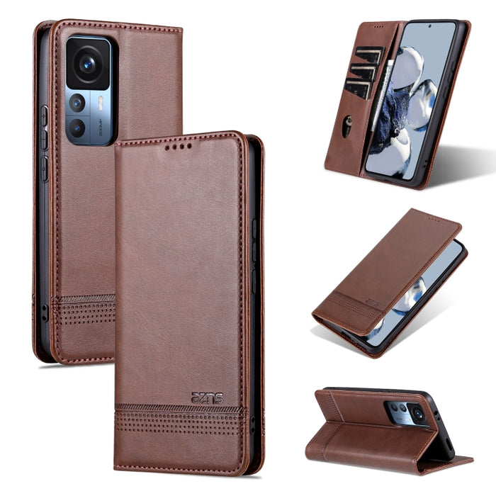 AZNS Funda de cuero con tapa magnética con textura de becerro para teléfono, For OPPO A17, For Xiaomi 12T / 12T Pro / Redmi K50 Ultra