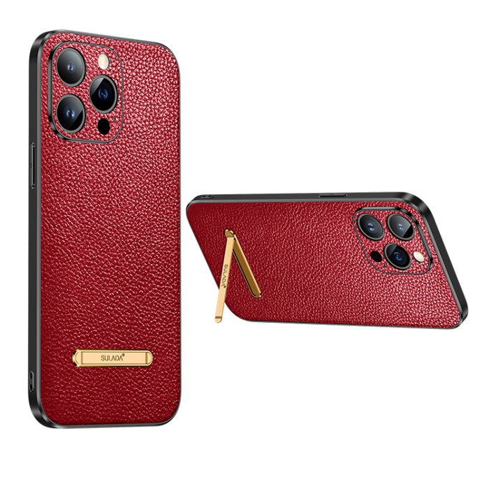 Estuche para teléfono con cubierta trasera de cuero con soporte invisible SULADA, For iPhone 14, For iPhone 14 Plus, For iPhone 14 Pro, For iPhone 14 Pro Max, For iPhone 13, For iPhone 13 Pro, For iPhone 13 Pro Max