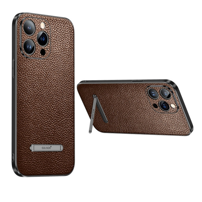 Estuche para teléfono con cubierta trasera de cuero con soporte invisible SULADA, For iPhone 14, For iPhone 14 Plus, For iPhone 14 Pro, For iPhone 14 Pro Max, For iPhone 13, For iPhone 13 Pro, For iPhone 13 Pro Max