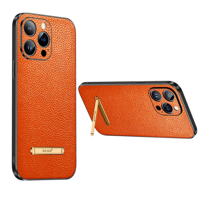 Estuche para teléfono con cubierta trasera de cuero con soporte invisible SULADA, For iPhone 14, For iPhone 14 Plus, For iPhone 14 Pro, For iPhone 14 Pro Max, For iPhone 13, For iPhone 13 Pro, For iPhone 13 Pro Max