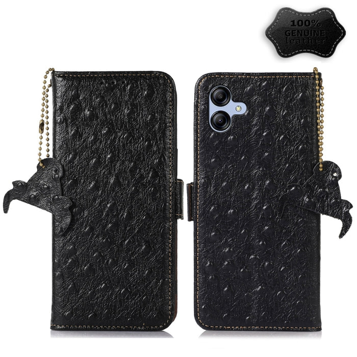 Estuche para teléfono RFID de cuero genuino con patrón de avestruz, For Motorola Moto G72 4G, For Samsung Galaxy A04e, For Samsung Galaxy A54 5G, For Xiaomi 13