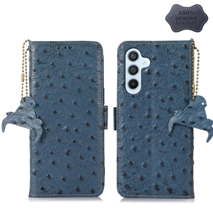 Estuche para teléfono RFID de cuero genuino con patrón de avestruz, For Motorola Moto G72 4G, For Samsung Galaxy A04e, For Samsung Galaxy A54 5G, For Xiaomi 13
