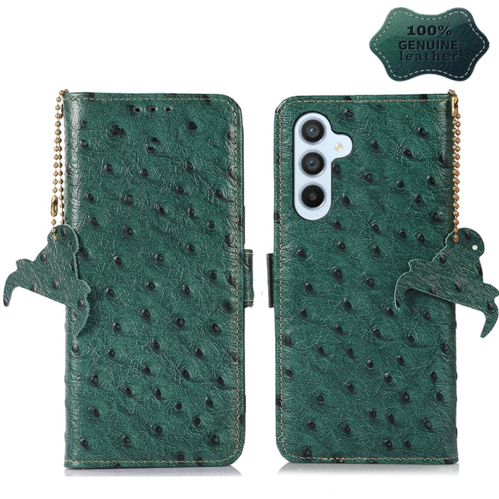 Estuche para teléfono RFID de cuero genuino con patrón de avestruz, For Motorola Moto G72 4G, For Samsung Galaxy A04e, For Samsung Galaxy A54 5G, For Xiaomi 13