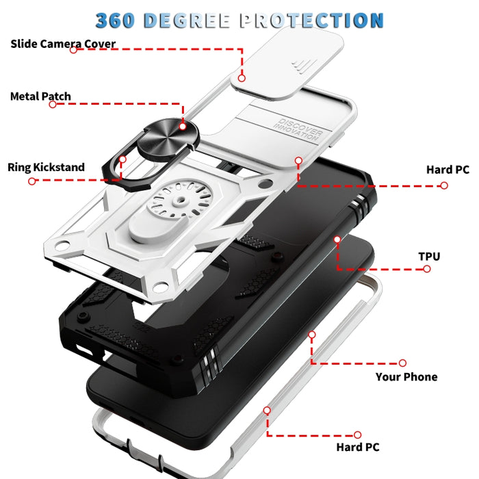 Funda deslizante para cámara TPU + funda para teléfono PC, For Samsung Galaxy S22 5G, For Samsung Galaxy S22+ 5G, For Samsung Galaxy S22 Ultra 5G, For Samsung Galaxy A33 5G, For Samsung Galaxy Note20 Ultra, For Motorola Moto G Play 2021                ...
