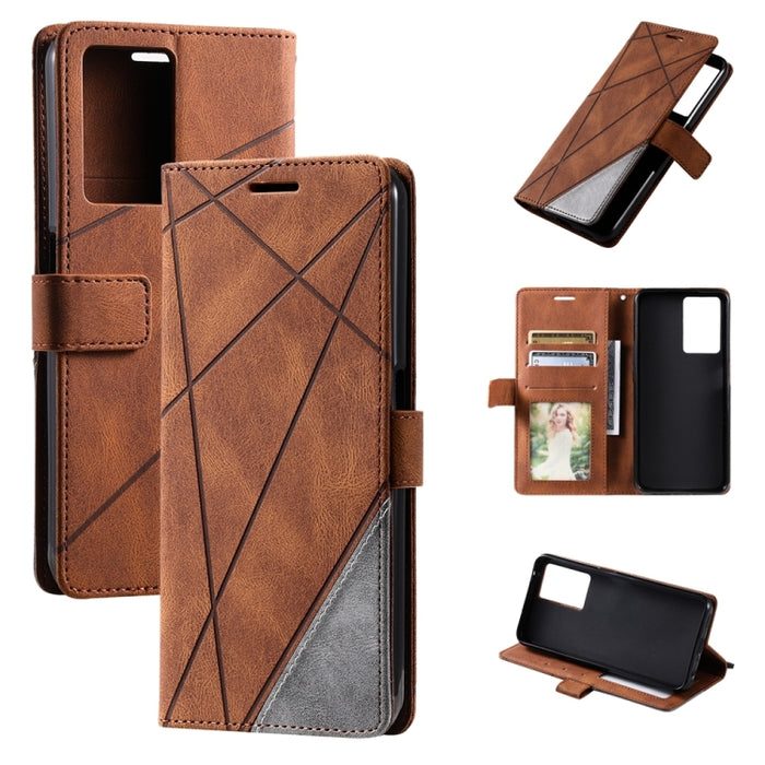 Estuche para teléfono de cuero con empalme de sensación de piel, For OPPO A57 2022, For Realme C30 4G, For Samsung Galaxy S23 5G, For Samsung Galaxy S23+ 5G, For Xiaomi 12T / Redmi K50 Ultra, For Samsung Galaxy S23 Ultra 5G, For Xiaomi Redmi 11 Prime 4...