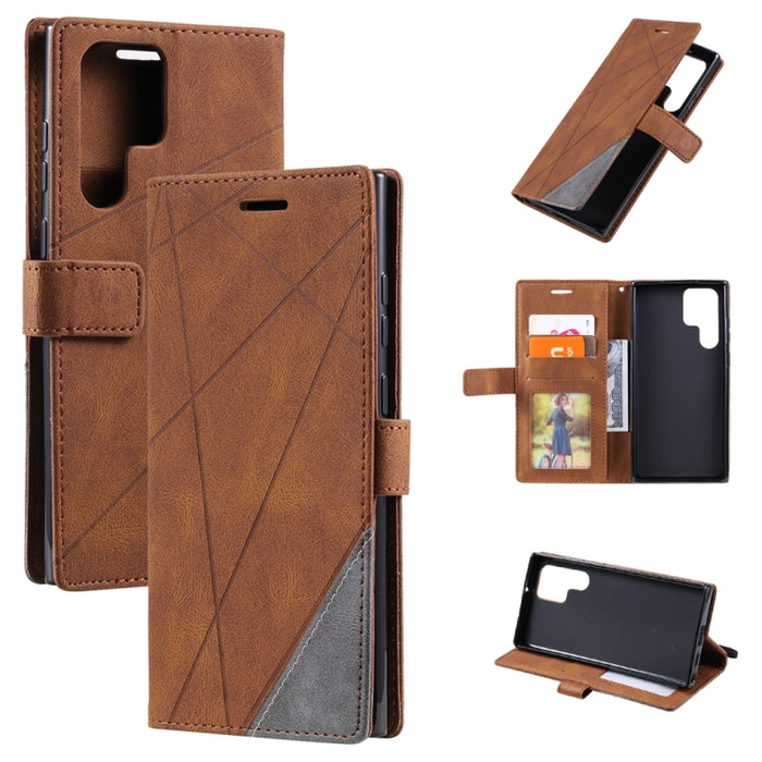 Estuche para teléfono de cuero con empalme de sensación de piel, For OPPO A57 2022, For Realme C30 4G, For Samsung Galaxy S23 5G, For Samsung Galaxy S23+ 5G, For Xiaomi 12T / Redmi K50 Ultra, For Samsung Galaxy S23 Ultra 5G, For Xiaomi Redmi 11 Prime 4...