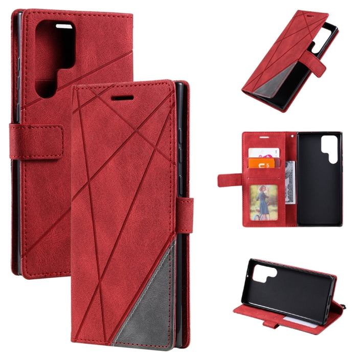 Estuche para teléfono de cuero con empalme de sensación de piel, For OPPO A57 2022, For Realme C30 4G, For Samsung Galaxy S23 5G, For Samsung Galaxy S23+ 5G, For Xiaomi 12T / Redmi K50 Ultra, For Samsung Galaxy S23 Ultra 5G, For Xiaomi Redmi 11 Prime 4...