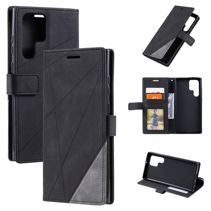Estuche para teléfono de cuero con empalme de sensación de piel, For OPPO A57 2022, For Realme C30 4G, For Samsung Galaxy S23 5G, For Samsung Galaxy S23+ 5G, For Xiaomi 12T / Redmi K50 Ultra, For Samsung Galaxy S23 Ultra 5G, For Xiaomi Redmi 11 Prime 4...
