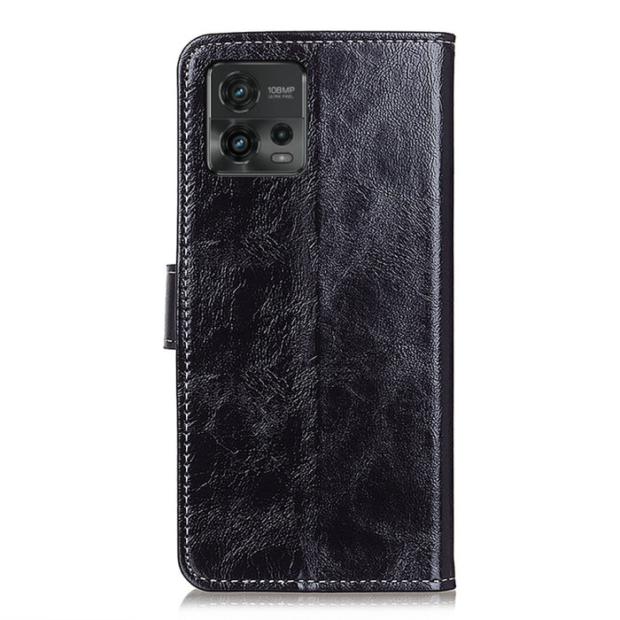 Estuche para teléfono con tapa de cuero con textura de caballo loco retro, For Motorola Moto G72, For Xiaomi Redmi 11 Prime 4G