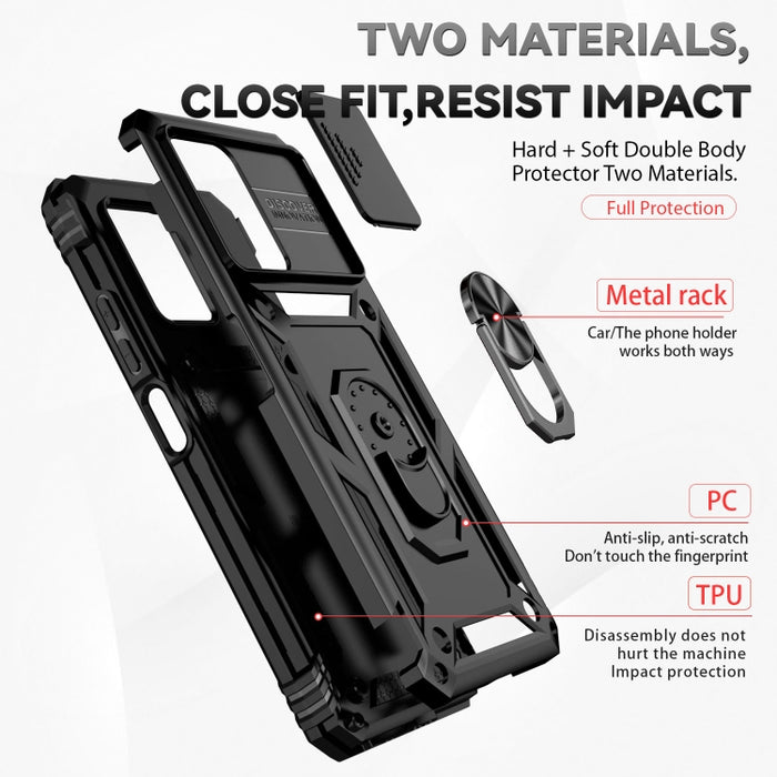 Estuche para teléfono con soporte deslizante Camshield, For Xiaomi Redmi Note 11T Pro, For Xiaomi 12T/12T Pro/Redmi K50 Ultra, For Motorola Moto G52/G82