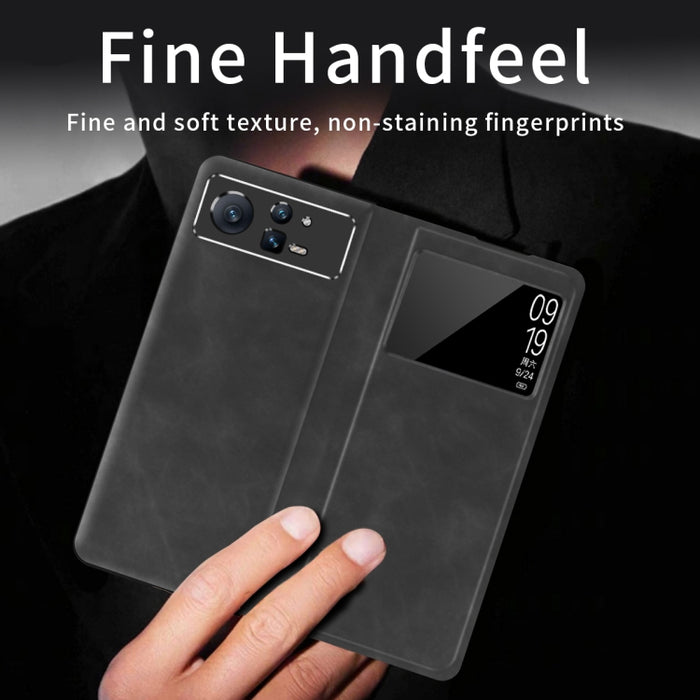 Estuche de cuero para teléfono a prueba de golpes con textura Napa de la serie Celebrity, For Xiaomi Mix Fold 2