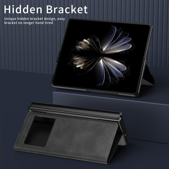Estuche de cuero para teléfono a prueba de golpes con textura Napa de la serie Celebrity, For Xiaomi Mix Fold 2