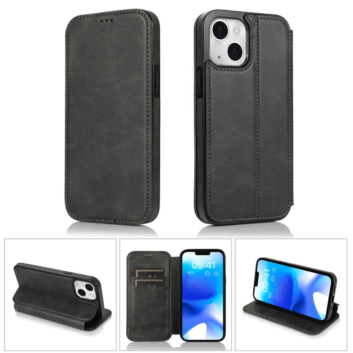 Caja de teléfono de cuero PU + TPU con cierre magnético fuerte, For iPhone 14 Pro Max, For iPhone 14 Pro, For iPhone 14, For iPhone 14 Plus