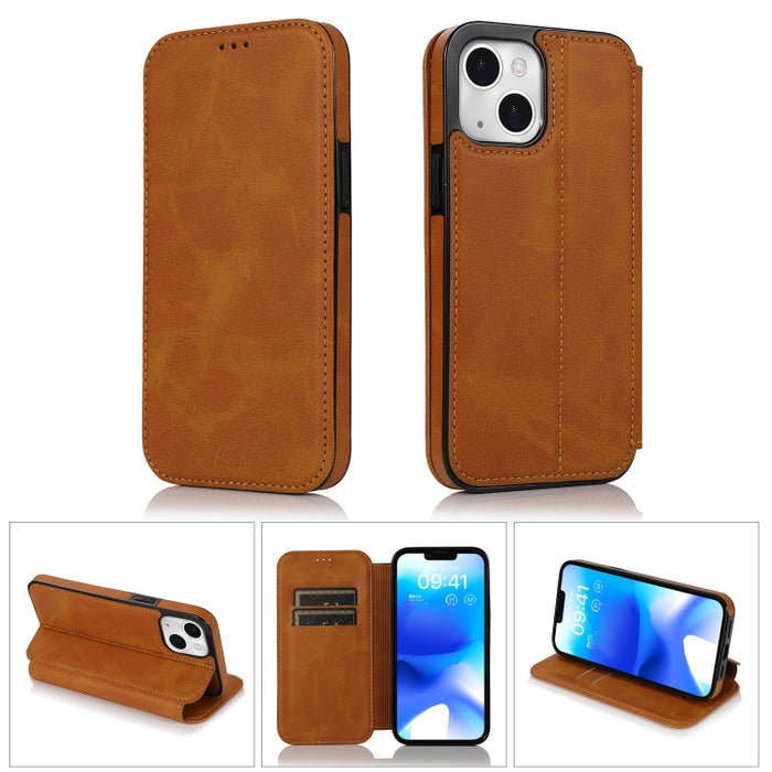 Caja de teléfono de cuero PU + TPU con cierre magnético fuerte, For iPhone 14 Pro Max, For iPhone 14 Pro, For iPhone 14, For iPhone 14 Plus