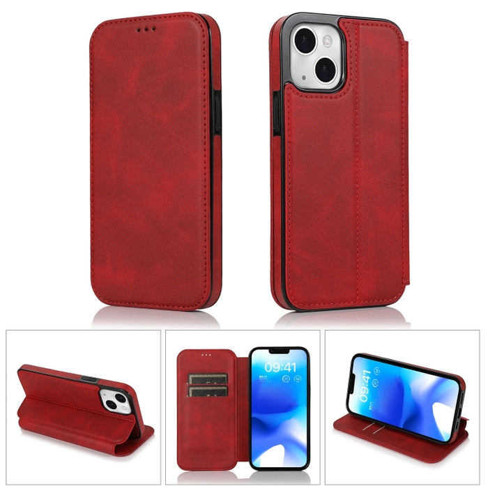 Caja de teléfono de cuero PU + TPU con cierre magnético fuerte, For iPhone 14 Pro Max, For iPhone 14 Pro, For iPhone 14, For iPhone 14 Plus