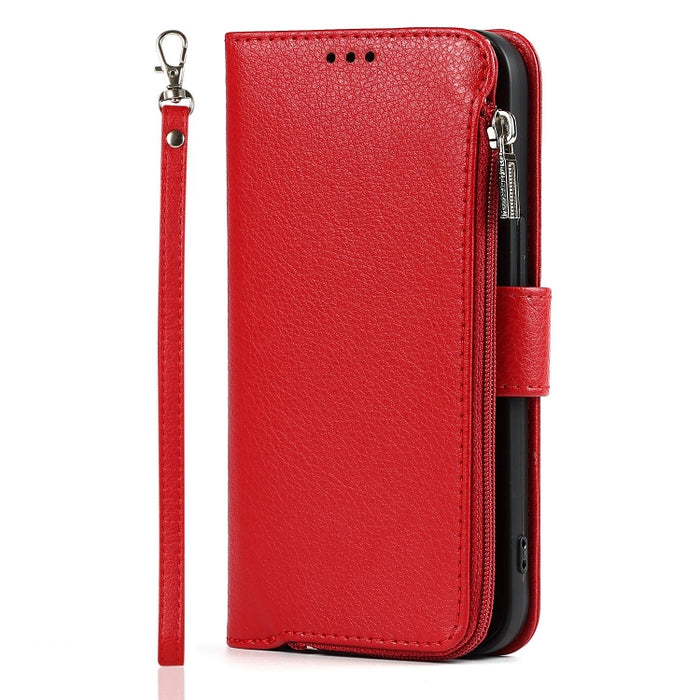 Estuche para teléfono de cuero con cremallera de microfibra, For iPhone 14 Pro Max, For iPhone 14 Pro, For iPhone 14, For iPhone 14 Plus