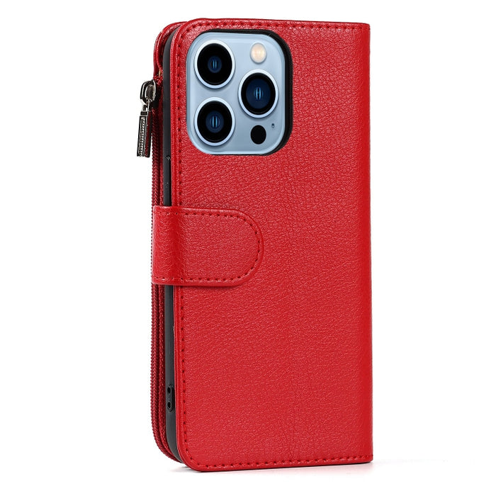 Estuche para teléfono de cuero con cremallera de microfibra, For iPhone 14 Pro Max, For iPhone 14 Pro, For iPhone 14, For iPhone 14 Plus