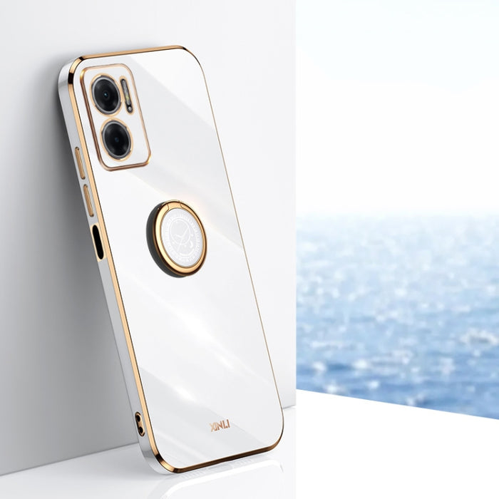 XINLI Straight Edge 6D Electroplate TPU Funda para teléfono con soporte para anillo, For Xiaomi Redmi Note 11E, For Xiaomi Redmi Note 11 Pro 4G/5G Foreign, For Xiaomi Redmi Note 11T Pro, For Xiaomi Redmi K50, For Xiaomi Redmi K50 Ultra                 ...
