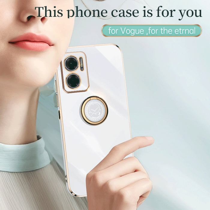 XINLI Straight Edge 6D Electroplate TPU Funda para teléfono con soporte para anillo, For Xiaomi Redmi Note 11E, For Xiaomi Redmi Note 11 Pro 4G/5G Foreign, For Xiaomi Redmi Note 11T Pro, For Xiaomi Redmi K50, For Xiaomi Redmi K50 Ultra                 ...