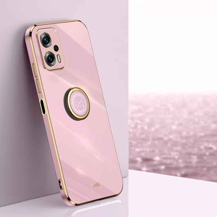XINLI Straight Edge 6D Electroplate TPU Funda para teléfono con soporte para anillo, For Xiaomi Redmi Note 11E, For Xiaomi Redmi Note 11 Pro 4G/5G Foreign, For Xiaomi Redmi Note 11T Pro, For Xiaomi Redmi K50, For Xiaomi Redmi K50 Ultra                 ...