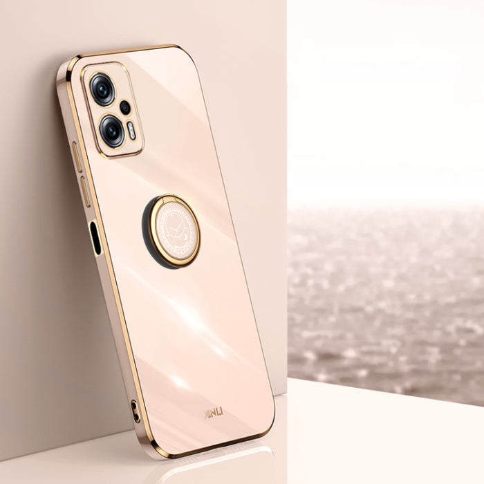 XINLI Straight Edge 6D Electroplate TPU Funda para teléfono con soporte para anillo, For Xiaomi Redmi Note 11E, For Xiaomi Redmi Note 11 Pro 4G/5G Foreign, For Xiaomi Redmi Note 11T Pro, For Xiaomi Redmi K50, For Xiaomi Redmi K50 Ultra                 ...
