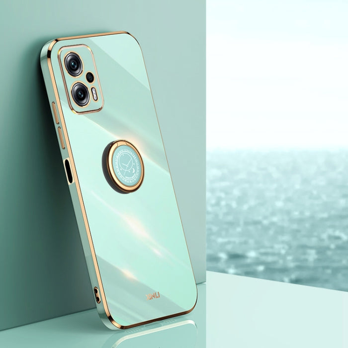XINLI Straight Edge 6D Electroplate TPU Funda para teléfono con soporte para anillo, For Xiaomi Redmi Note 11E, For Xiaomi Redmi Note 11 Pro 4G/5G Foreign, For Xiaomi Redmi Note 11T Pro, For Xiaomi Redmi K50, For Xiaomi Redmi K50 Ultra                 ...