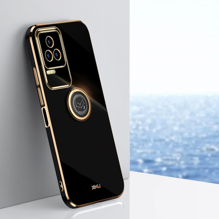XINLI Straight Edge 6D Electroplate TPU Funda para teléfono con soporte para anillo, For Xiaomi Redmi Note 11E, For Xiaomi Redmi Note 11 Pro 4G/5G Foreign, For Xiaomi Redmi Note 11T Pro, For Xiaomi Redmi K50, For Xiaomi Redmi K50 Ultra                 ...