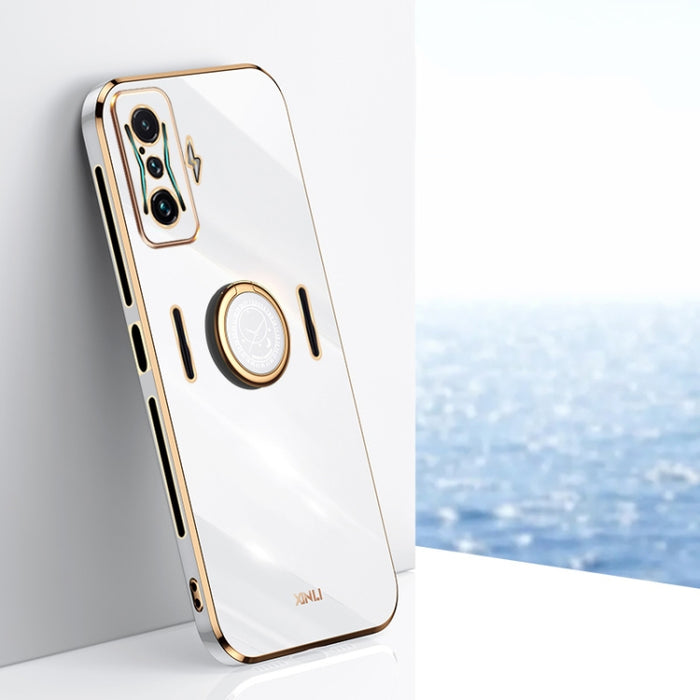 XINLI Straight Edge 6D Electroplate TPU Funda para teléfono con soporte para anillo, For Xiaomi Redmi Note 11E, For Xiaomi Redmi Note 11 Pro 4G/5G Foreign, For Xiaomi Redmi Note 11T Pro, For Xiaomi Redmi K50, For Xiaomi Redmi K50 Ultra                 ...