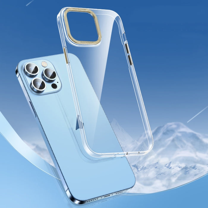 Caja transparente del teléfono de la PC del cristal de la llave del metal, For iPhone 14, For iPhone 14 Plus, For iPhone 14 Pro, For iPhone 14 Pro Max, For iPhone 13, For iPhone 13 Pro, For iPhone 13 Pro Max