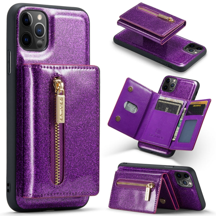 DG.MING M3 Series Glitter Powder Card Bag Estuche de cuero, For Google Pixel 6, For Samsung Galaxy S20 FE, For iPhone 11 Pro, For Samsung Galaxy S21 5G, For iPhone 11 Pro Max, For Samsung Galaxy S21 Ultra 5G, For Samsung Galaxy Z Fold3 5G              ...