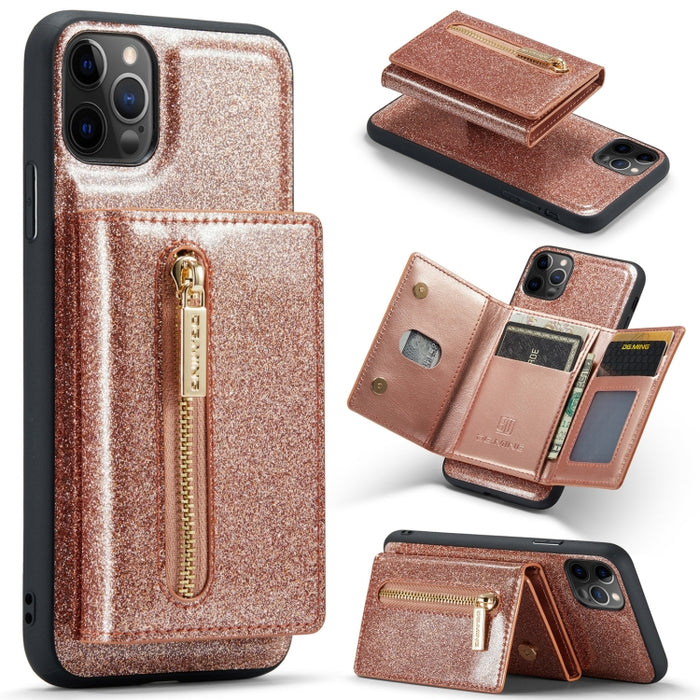 DG.MING M3 Series Glitter Powder Card Bag Estuche de cuero, For Google Pixel 6, For Samsung Galaxy S20 FE, For iPhone 11 Pro, For Samsung Galaxy S21 5G, For iPhone 11 Pro Max, For Samsung Galaxy S21 Ultra 5G, For Samsung Galaxy Z Fold3 5G              ...