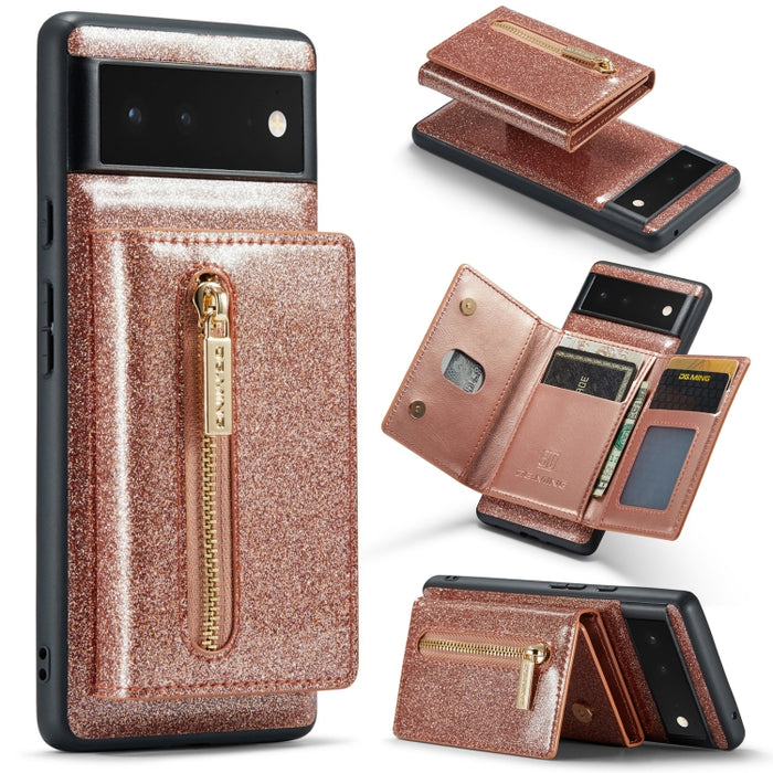 DG.MING M3 Series Glitter Powder Card Bag Estuche de cuero, For Google Pixel 6, For Samsung Galaxy S20 FE, For iPhone 11 Pro, For Samsung Galaxy S21 5G, For iPhone 11 Pro Max, For Samsung Galaxy S21 Ultra 5G, For Samsung Galaxy Z Fold3 5G              ...