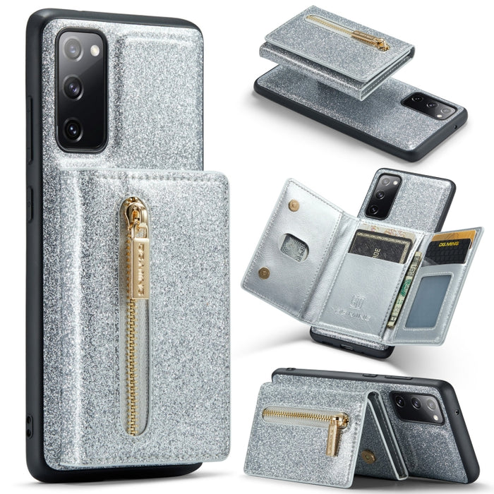 DG.MING M3 Series Glitter Powder Card Bag Estuche de cuero, For Google Pixel 6, For Samsung Galaxy S20 FE, For iPhone 11 Pro, For Samsung Galaxy S21 5G, For iPhone 11 Pro Max, For Samsung Galaxy S21 Ultra 5G, For Samsung Galaxy Z Fold3 5G              ...