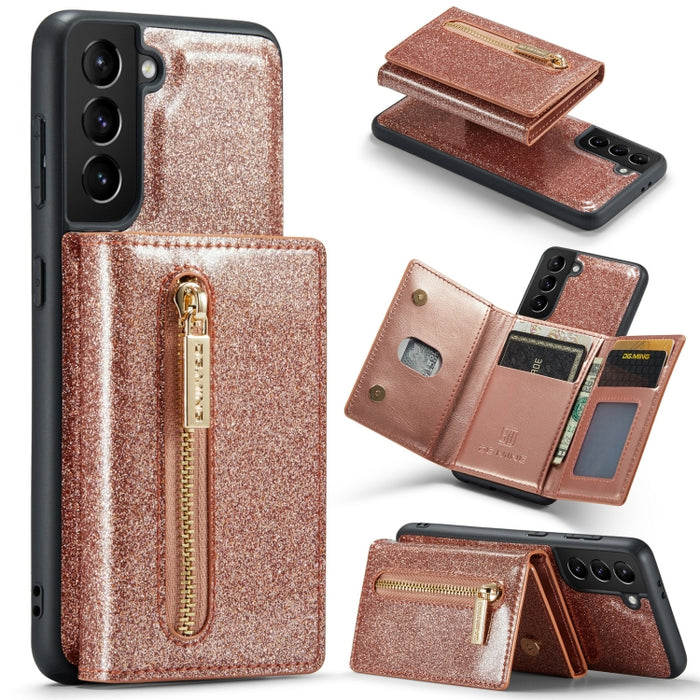 DG.MING M3 Series Glitter Powder Card Bag Estuche de cuero, For Google Pixel 6, For Samsung Galaxy S20 FE, For iPhone 11 Pro, For Samsung Galaxy S21 5G, For iPhone 11 Pro Max, For Samsung Galaxy S21 Ultra 5G, For Samsung Galaxy Z Fold3 5G              ...