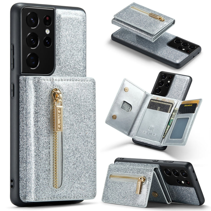 DG.MING M3 Series Glitter Powder Card Bag Estuche de cuero, For Google Pixel 6, For Samsung Galaxy S20 FE, For iPhone 11 Pro, For Samsung Galaxy S21 5G, For iPhone 11 Pro Max, For Samsung Galaxy S21 Ultra 5G, For Samsung Galaxy Z Fold3 5G              ...