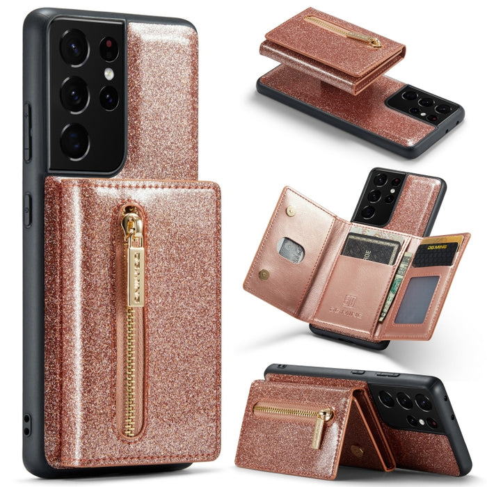 DG.MING M3 Series Glitter Powder Card Bag Estuche de cuero, For Google Pixel 6, For Samsung Galaxy S20 FE, For iPhone 11 Pro, For Samsung Galaxy S21 5G, For iPhone 11 Pro Max, For Samsung Galaxy S21 Ultra 5G, For Samsung Galaxy Z Fold3 5G              ...