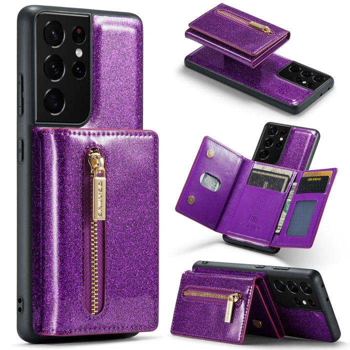 DG.MING M3 Series Glitter Powder Card Bag Estuche de cuero, For Google Pixel 6, For Samsung Galaxy S20 FE, For iPhone 11 Pro, For Samsung Galaxy S21 5G, For iPhone 11 Pro Max, For Samsung Galaxy S21 Ultra 5G, For Samsung Galaxy Z Fold3 5G              ...